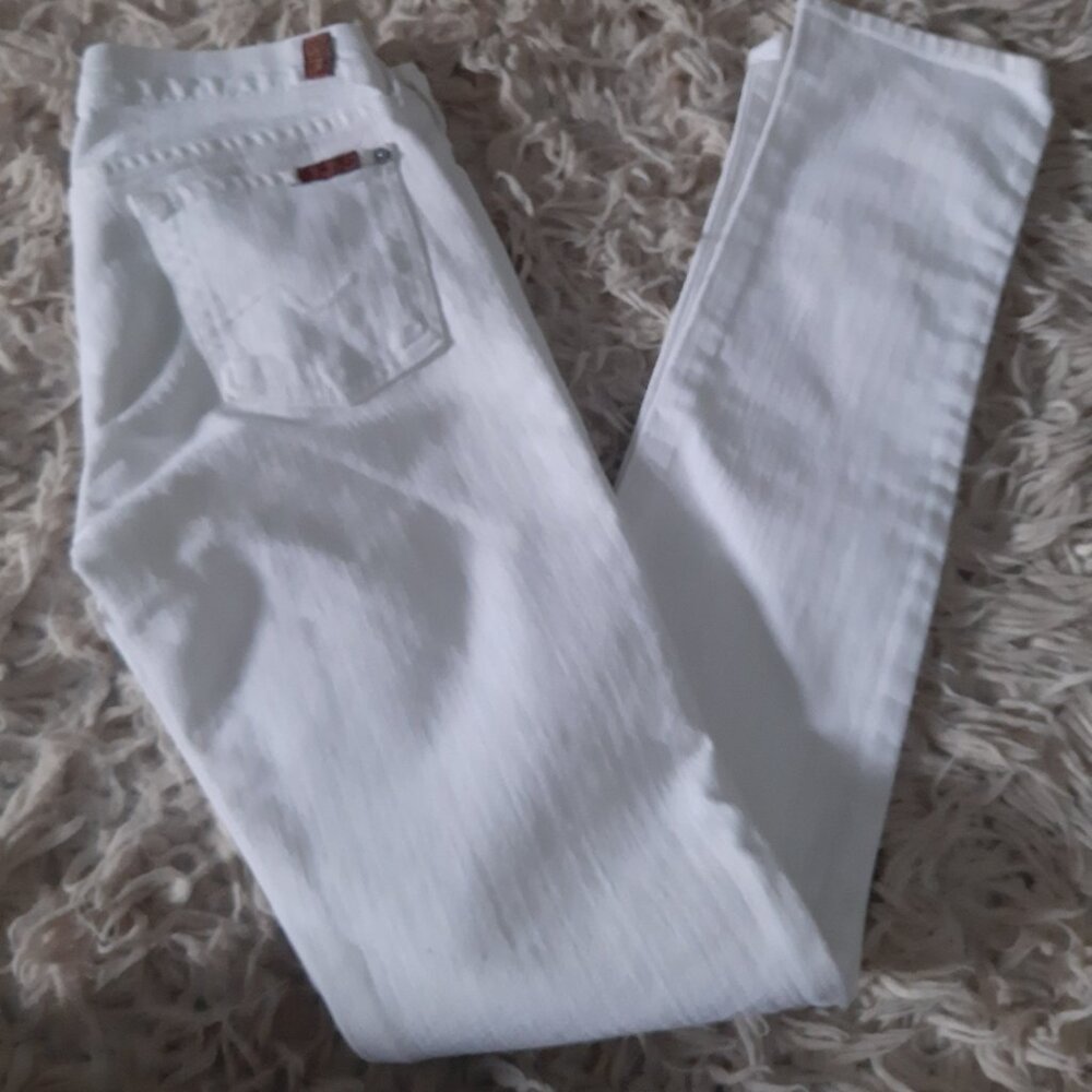 White skinny low waist jeans